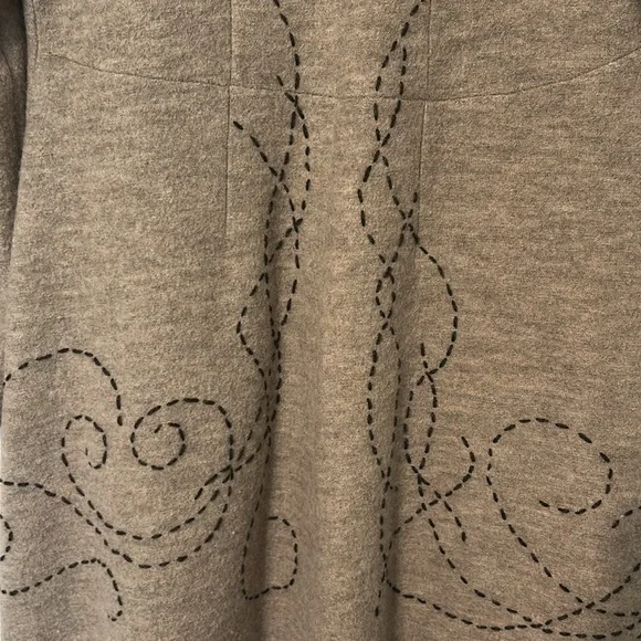 Anthropologie Tan Cardigan with brown Accents 100% wool - Picture 5 of 11